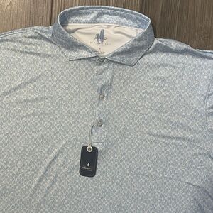 johnnie-O Light Blue Patterned Polo Shirt